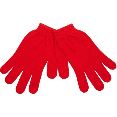 Red classic knit gloves