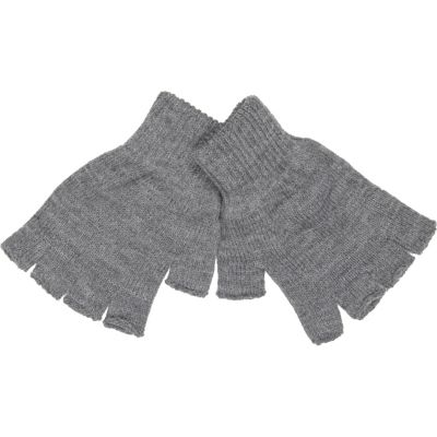 Grey lightweight fingerless gloves
