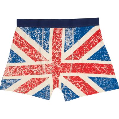Red union jack print boxer shorts