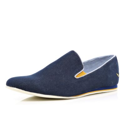 Navy denim Dispair contrast trim shoes