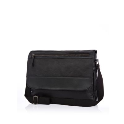 Black contrast panel fold over bag