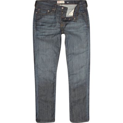 Dark wash distressed Dylan slim jeans