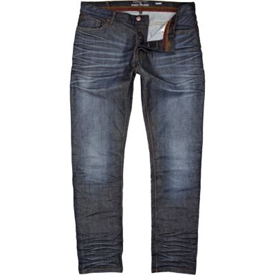 Dark wash coated Flynn skinny jeans