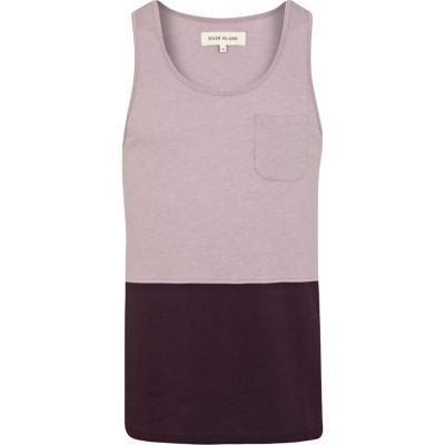 Purple colour block vest