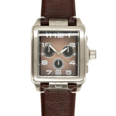Brown square face watch