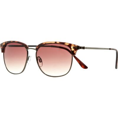 Brown tortoise shell retro sunglasses