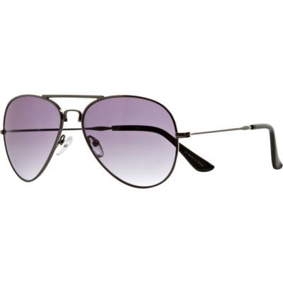 Grey metal folding aviator sunglasses
