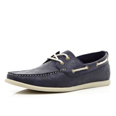 Navy boat shoes
