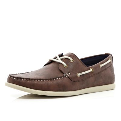 Brown boat shoes