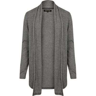 Grey flecked waterfall cardigan