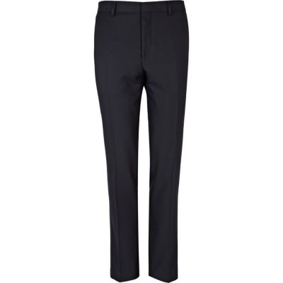 Navy blue skinny suit trousers