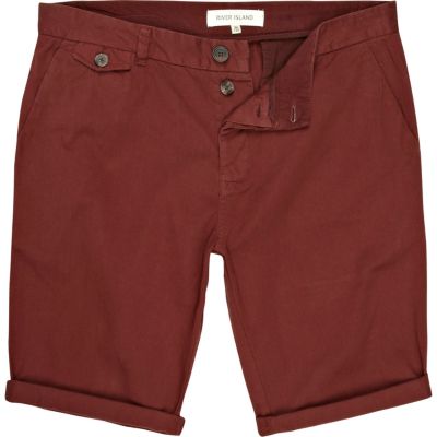 Red roll up shorts