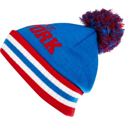 Blue New York beanie hat