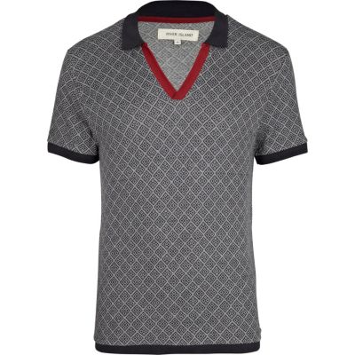 Black short sleeve polo shirt