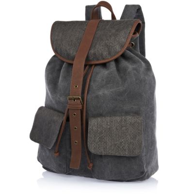 Grey contrast textured panel rucksack