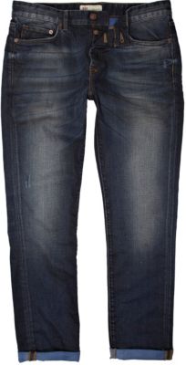 Mid wash distressed Dylan slim jeans