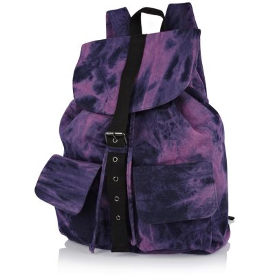 Purple acid wash rucksack