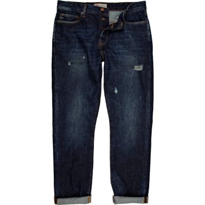 Dark wash ripped Dylan slim jeans