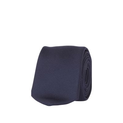 Navy textured tie