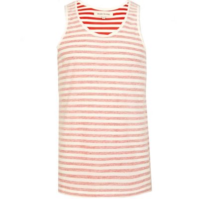 Red and white stripe inside out vest