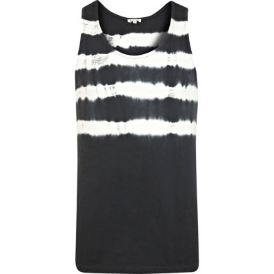 Black tie dye stripe vest