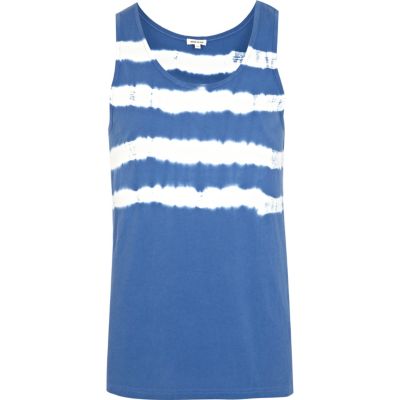 Blue tie dye stripe vest