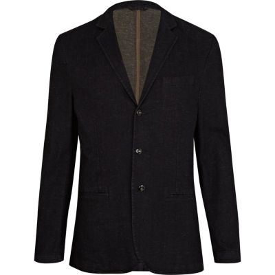 Black denim blazer