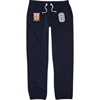 Navy varsity badge joggers