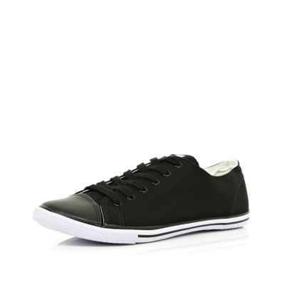 Black slim plimsolls