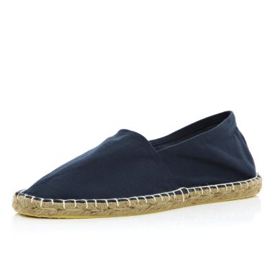 Navy slip on espadrilles