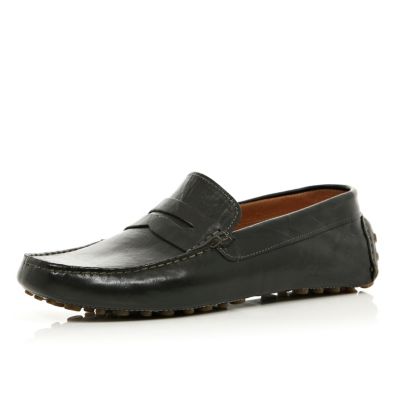 Black driving loafers