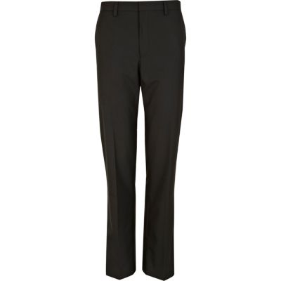 Black smart pressed pleat trousers