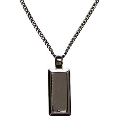 Gunmetal dog tag pendant neck chain
