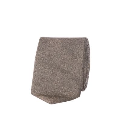 Brown textured tie