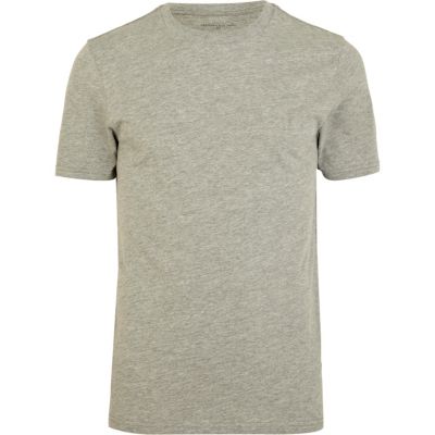Grey marl crew neck t-shirt