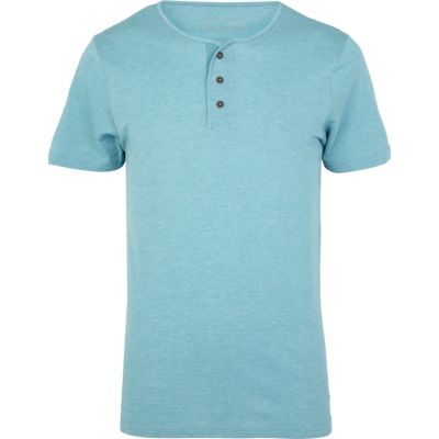 Green marl grandad t-shirt