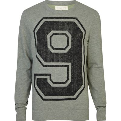 Green 9 number print sweatshirt