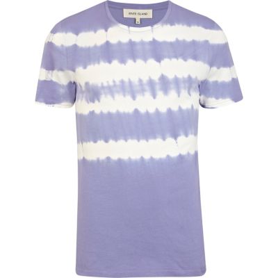 Purple tie dye stripe short sleeve t-shirt