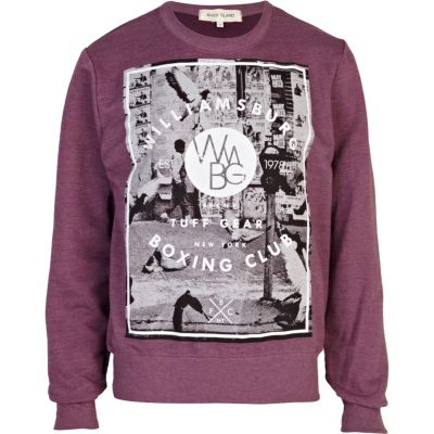 Red Williamsburg Boxing Club print sweatshirt