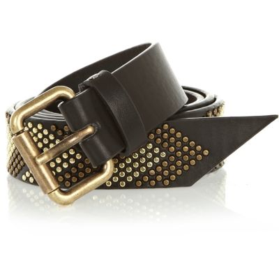 Black chevron studded belt