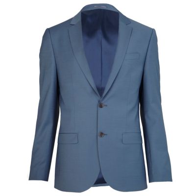 Blue slim suit jacket