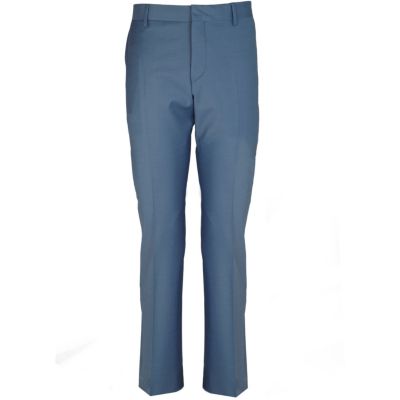 Blue slim suit trousers