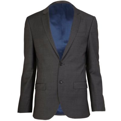 Dark grey slim suit jacket