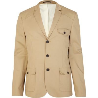 Light brown patch pocket blazer