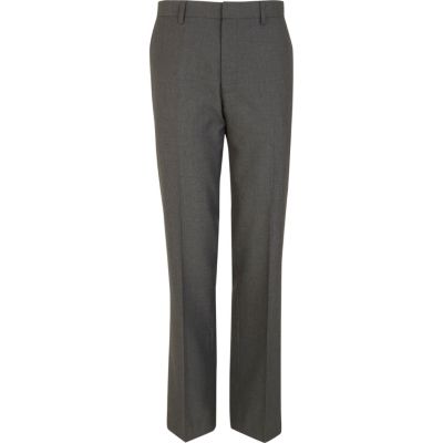 Grey pressed front smart trousers