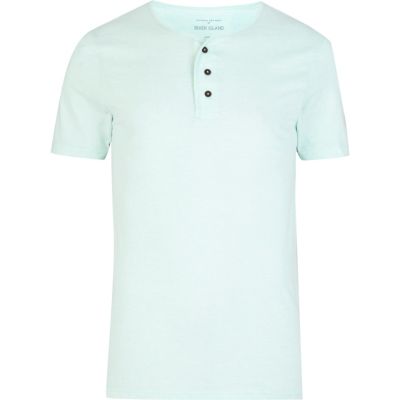 Light mint green grandad t-shirt