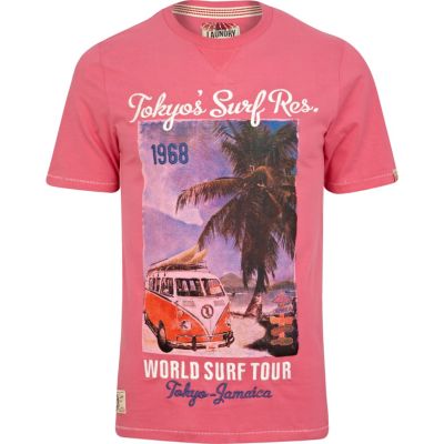 Pink Tokyo Laundry surf print t-shirt