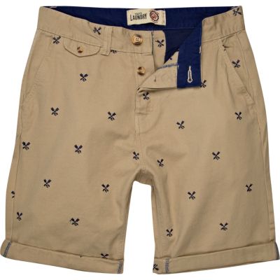 Stone Tokyo Laundry emblem print shorts