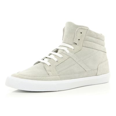 White suede high tops