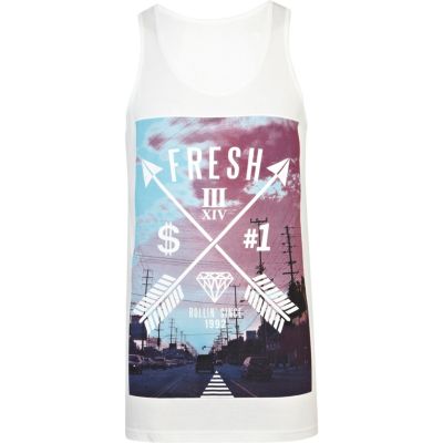 Ecru fresh arrow print vest